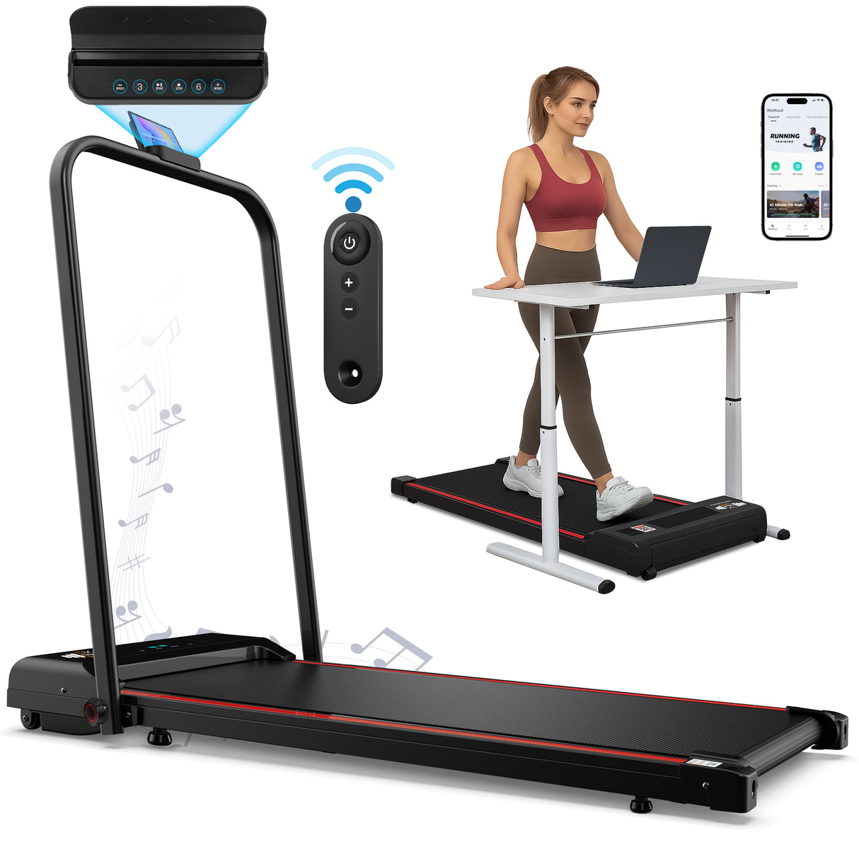 Walking Pad – Foldable Under Desk Treadmill, 12 Km/h, Home & Office Fitness
