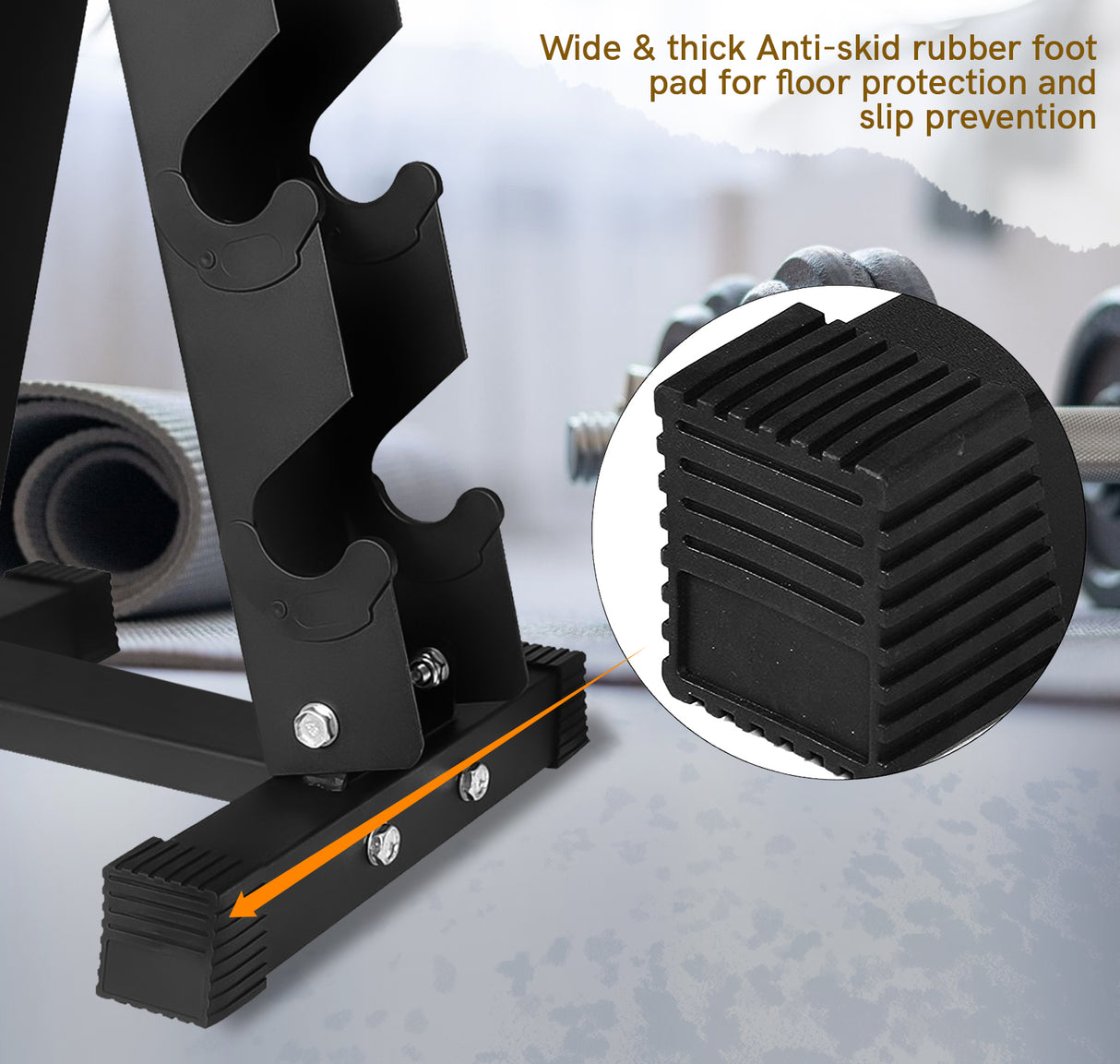 5-Tier Dumbbell Rack Stand – Heavy-Duty Steel Weight Storage for Home Gym