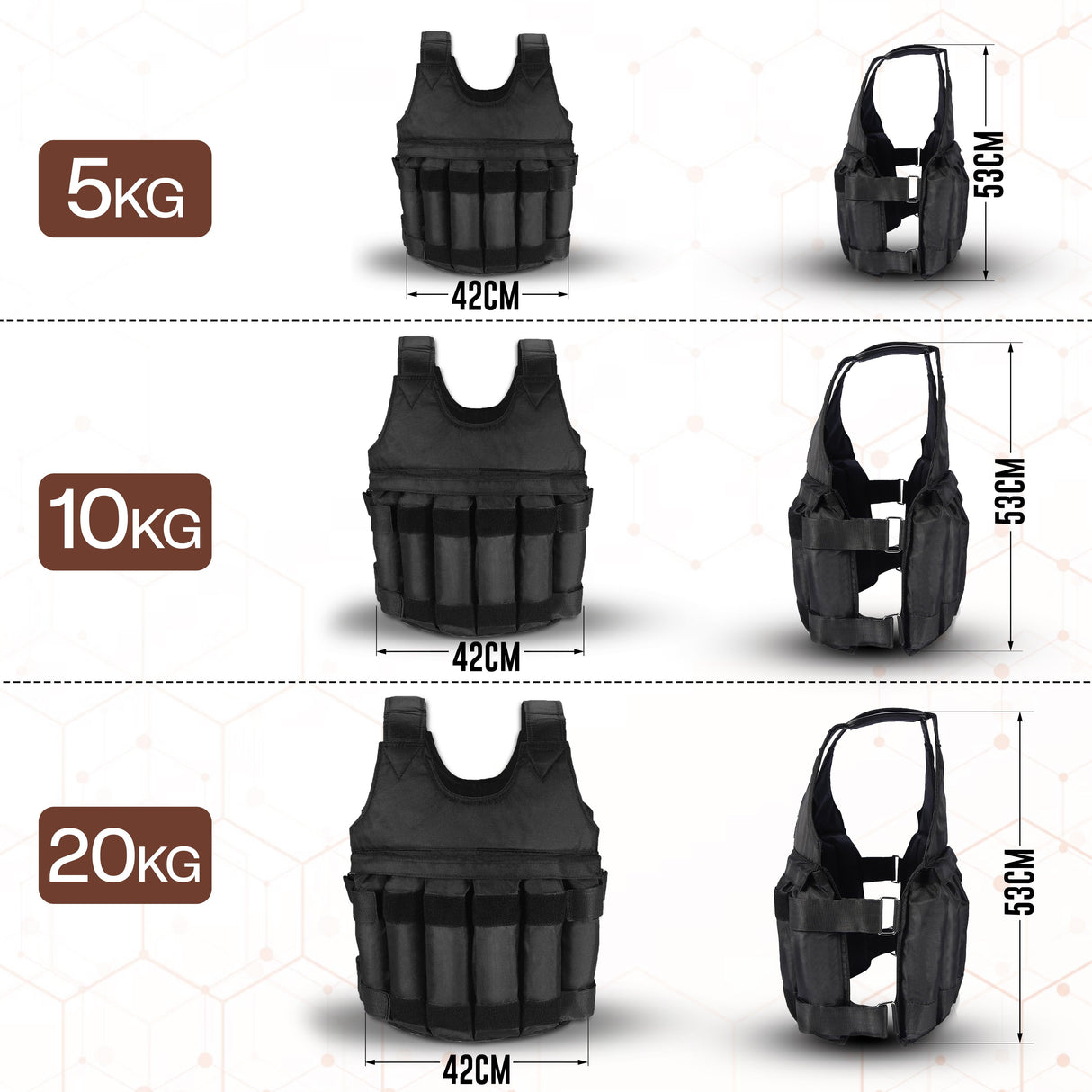Weighted Vest for Men & Women – 5kg/10kg/20kg Weight Vest for Running, Boxing, Cardio & Strength Training – Durable Ironsand Body Weight Jacket