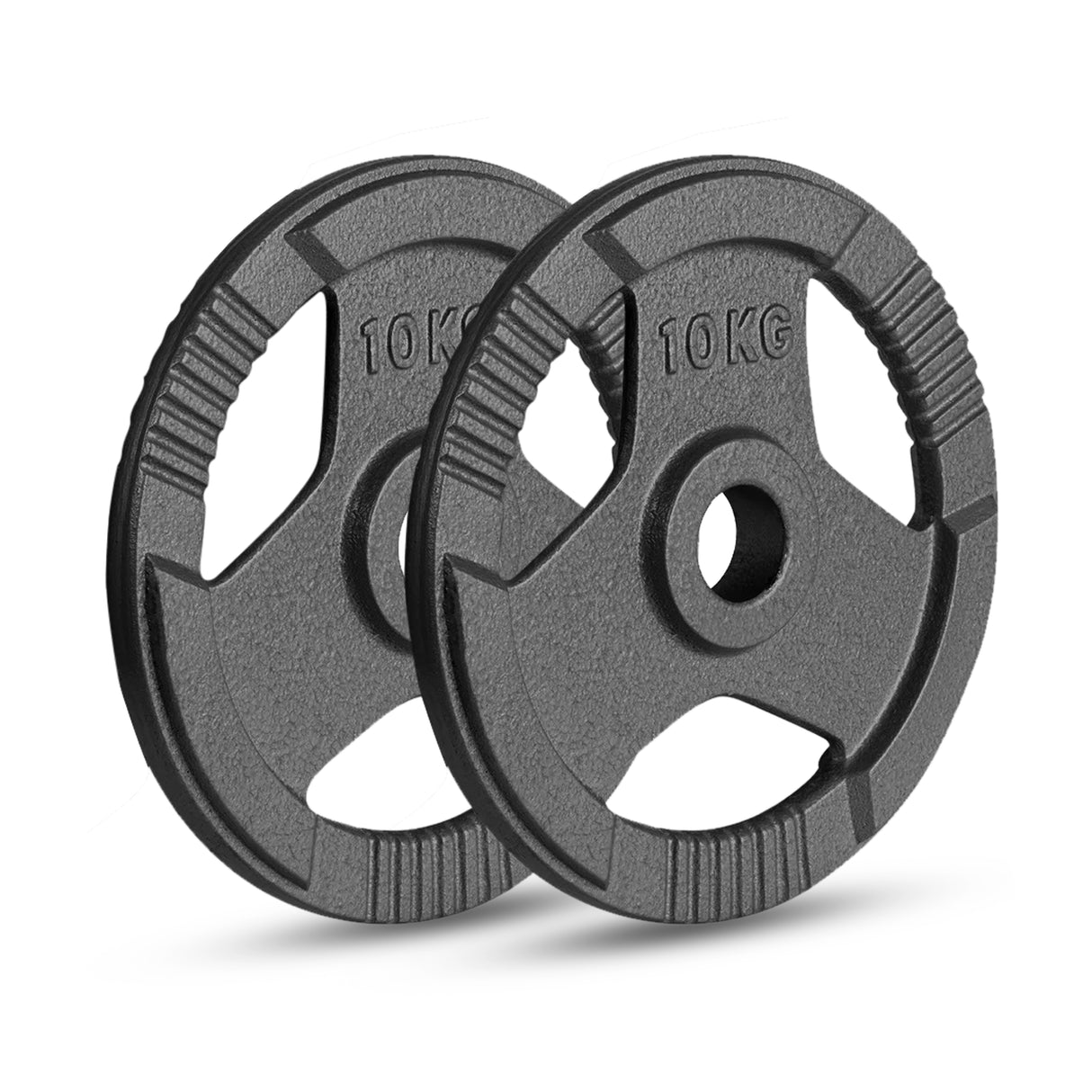 Olympic Cast Iron Weight Plates Set – Tri-Grip 2-Inch Barbell Weights (5kg to 25kg) – Pair – Ideal for Home & Gym Workouts