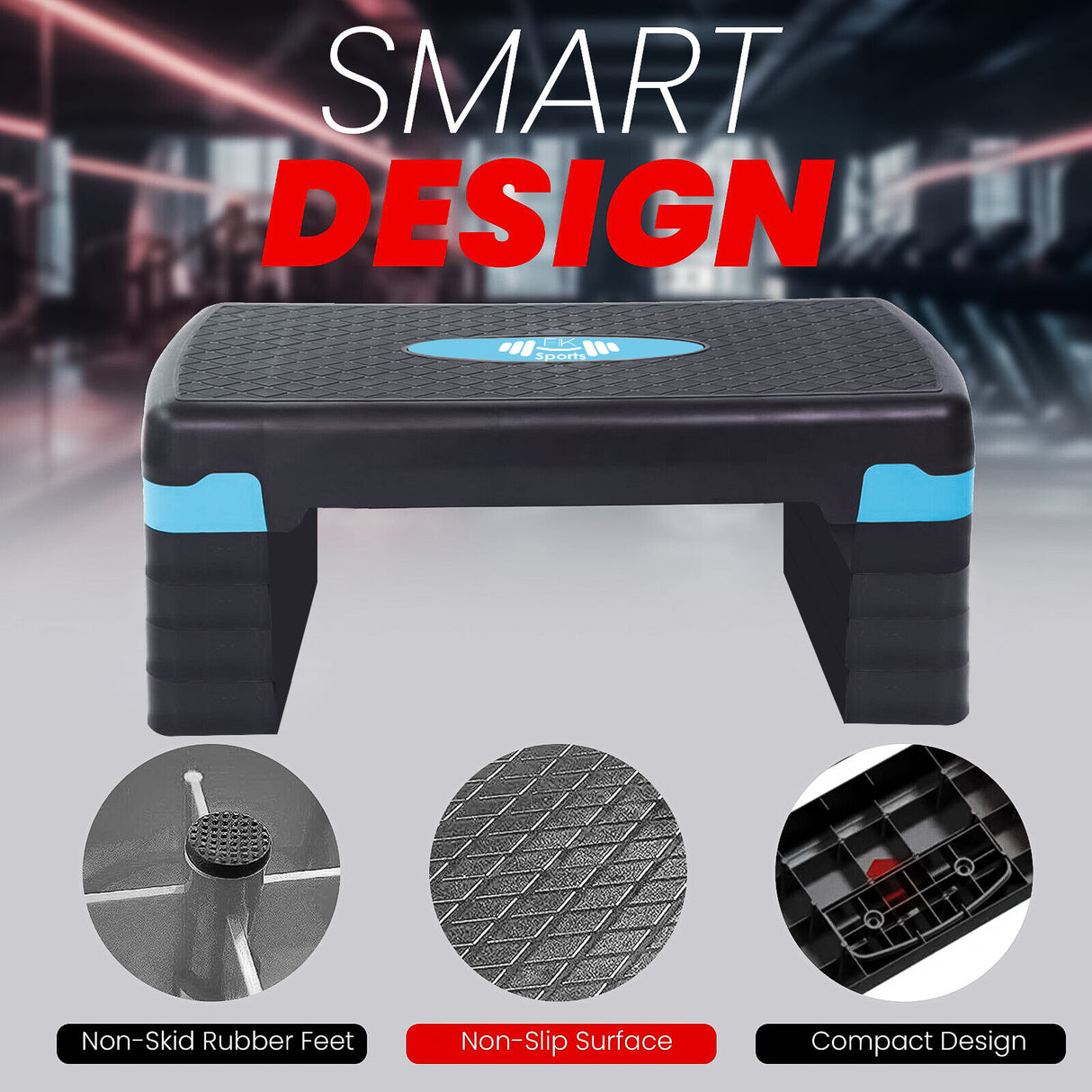 Aerobic Stepper Adjustable Height 2-3-5 Levels Exercise Stepper for Home Yoga