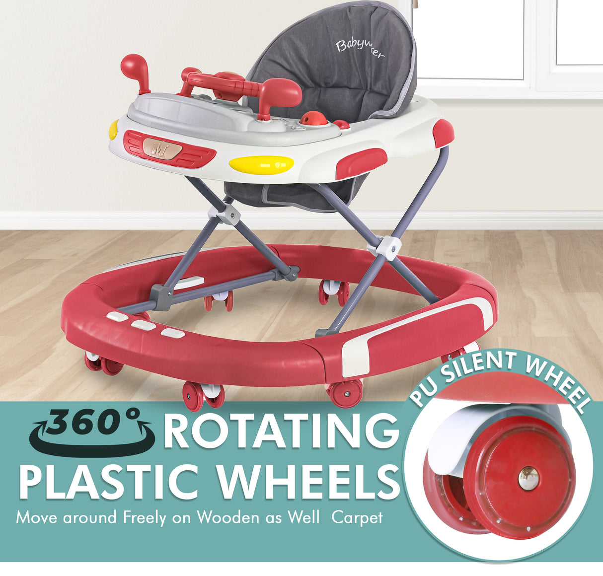 Baby Walker/Rocker Bouncer First Steps Push Along Activity Music Ride On Car UK