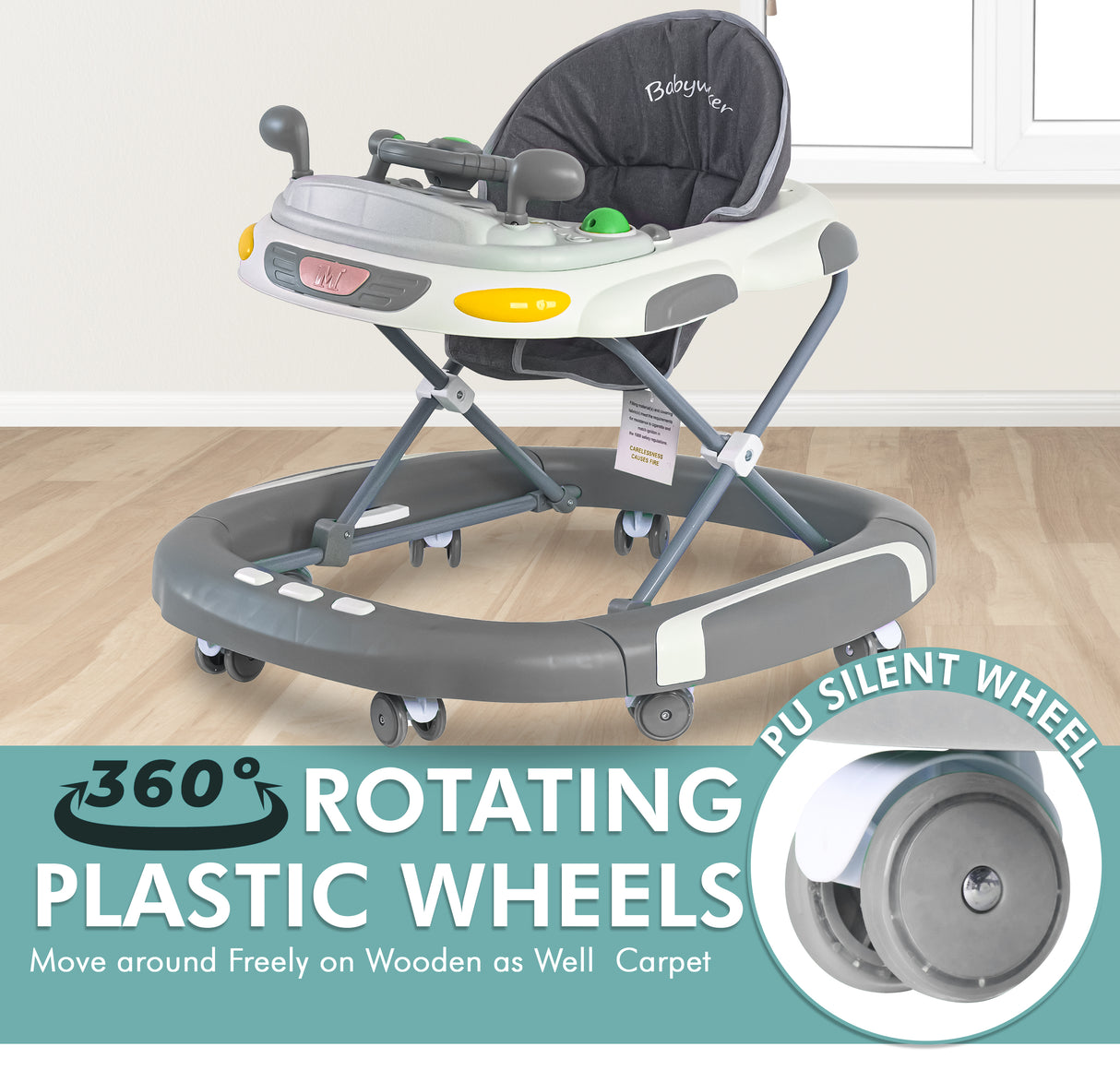 Baby Walker/Rocker Bouncer First Steps Push Along Activity Music Ride On Car UK