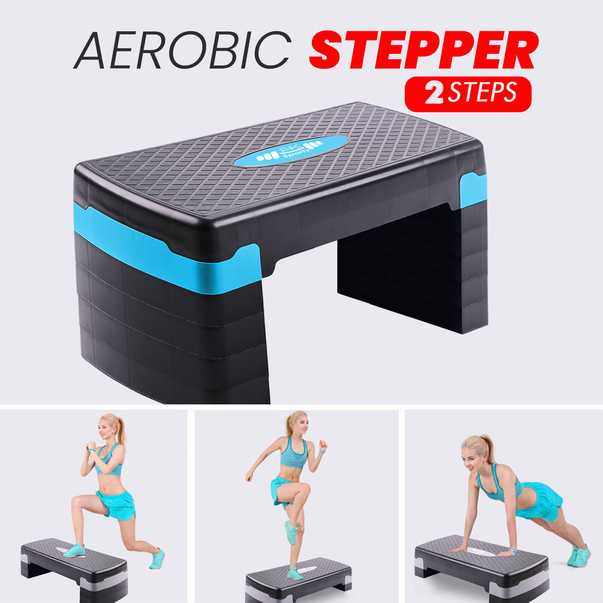 Aerobic Stepper Adjustable Height 2-3-5 Levels Exercise Stepper for Home Yoga