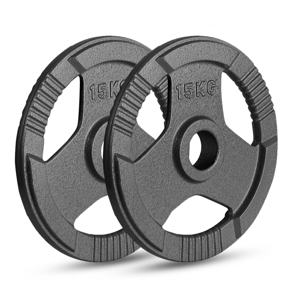 Olympic Cast Iron Weight Plates Set – Tri-Grip 2-Inch Barbell Weights (5kg to 25kg) – Pair – Ideal for Home & Gym Workouts