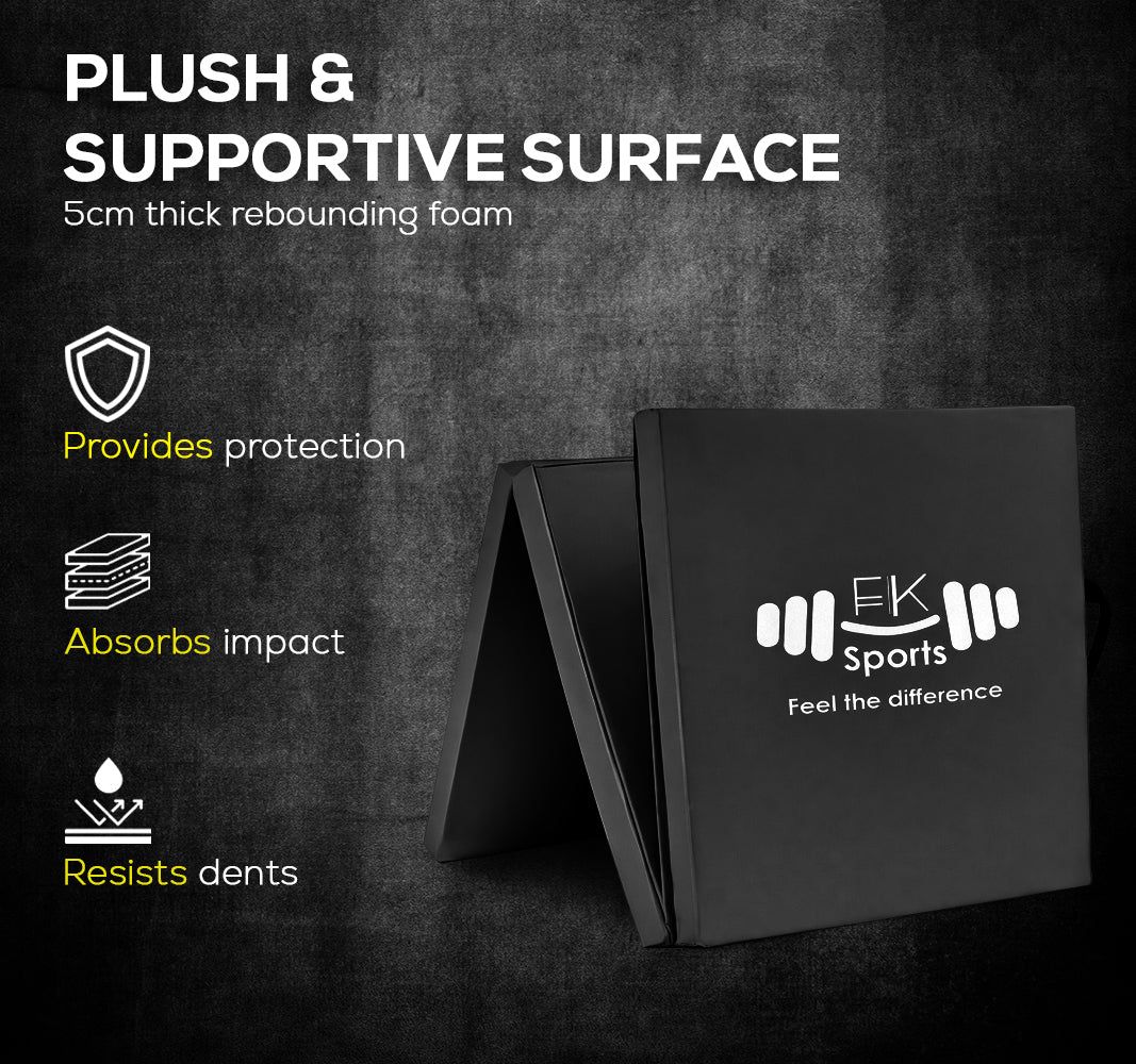 Tri Folding Mat Exercise Gym Gymnastic Fitness Workout Mat with Handles 3 Panels