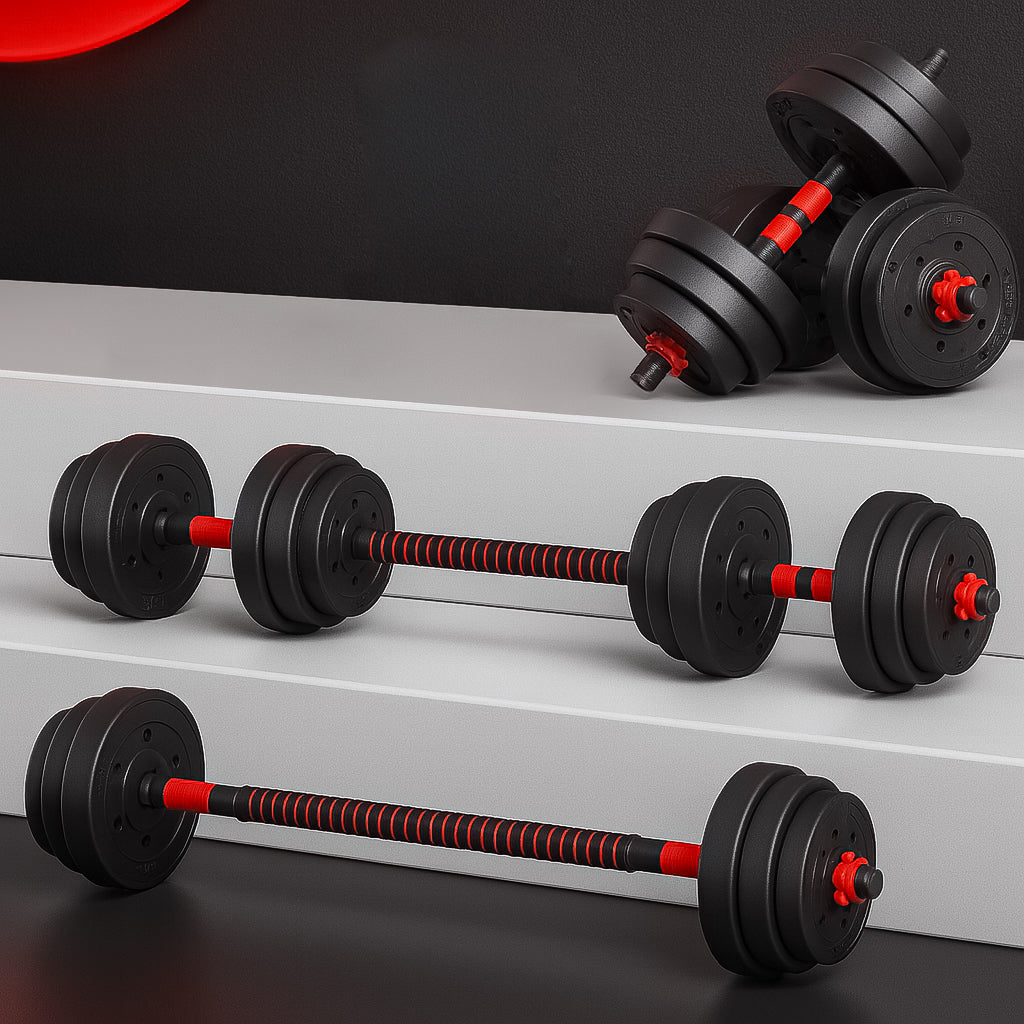 (20/30/40kg) Adjustable Dumbbells & Barbell Set – Home Gym Weights with Connecting Rod for Men & Women