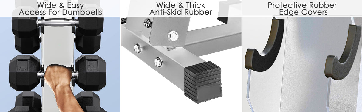 5-Tier Dumbbell Rack Stand – Heavy-Duty Steel Weight Storage for Home Gym