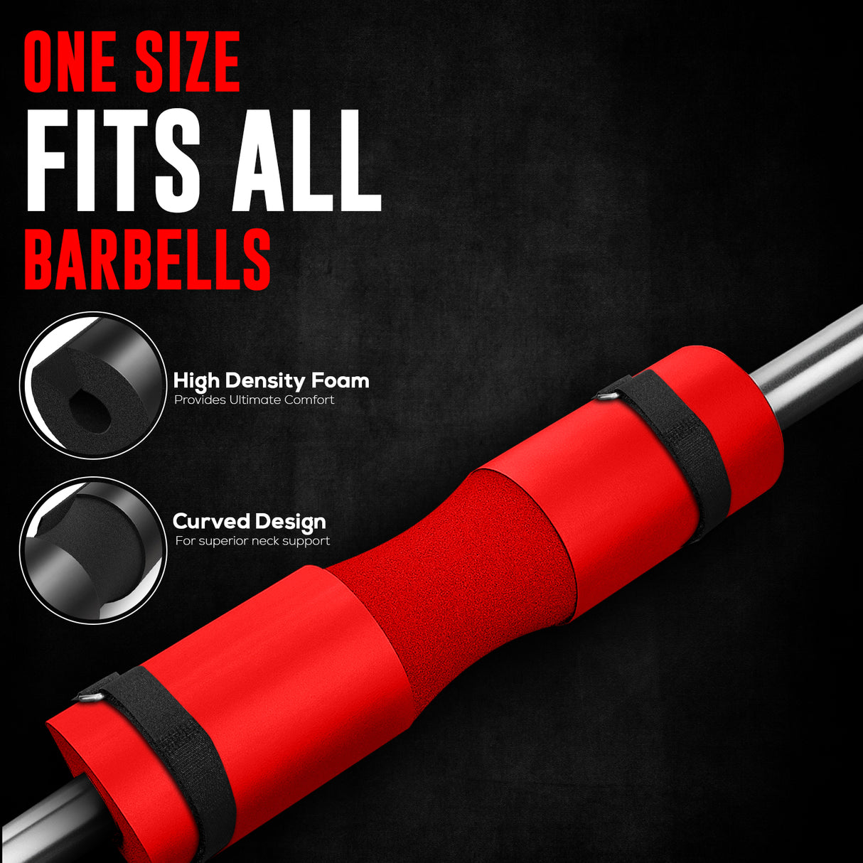 FK Sports Barbell Squat Pad – Extra-Thick Foam Cushion for Neck & Shoulder Support