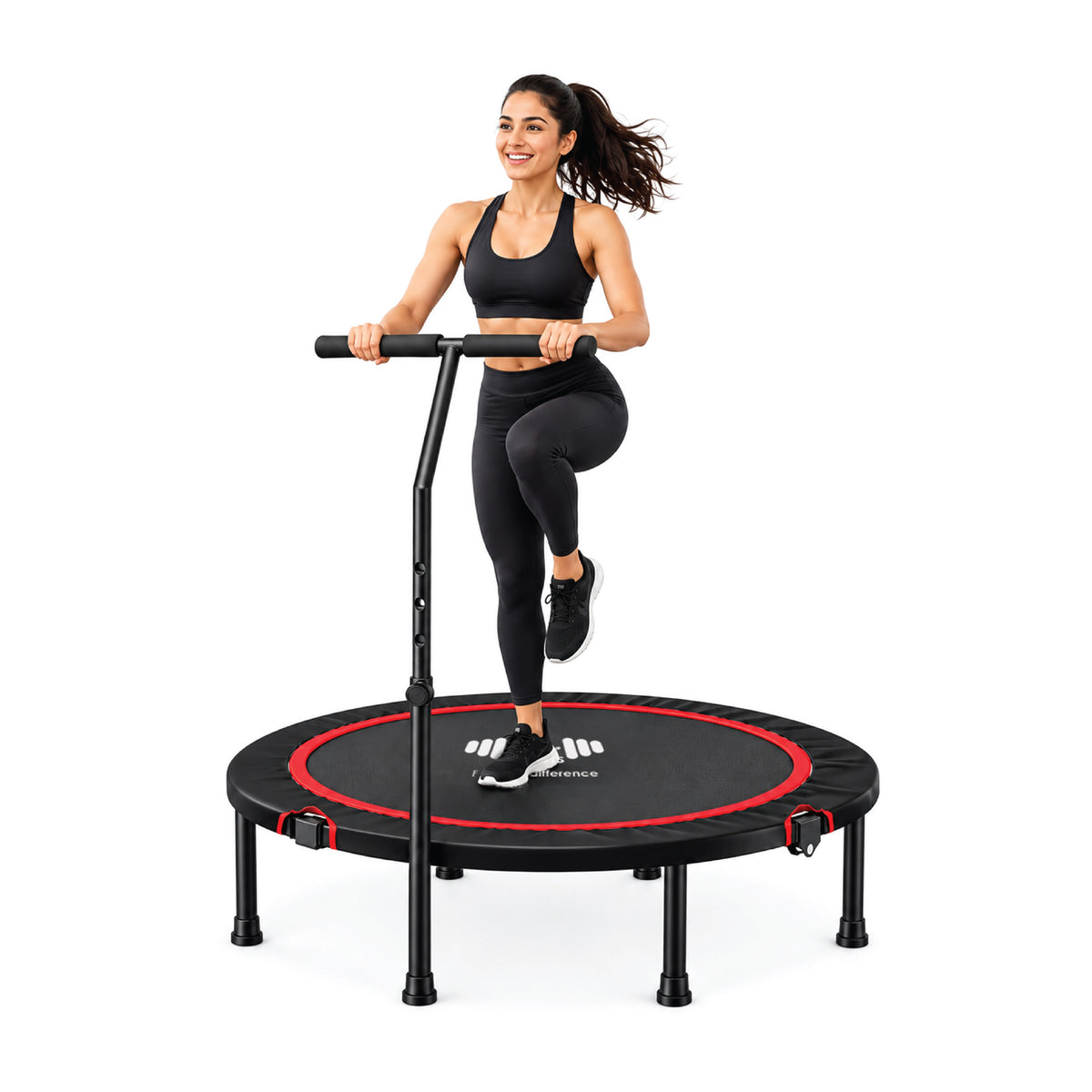 Foldable Mini Fitness Trampoline Rebounder with Adjustable Handle – 40/48 Inch | FK Sports