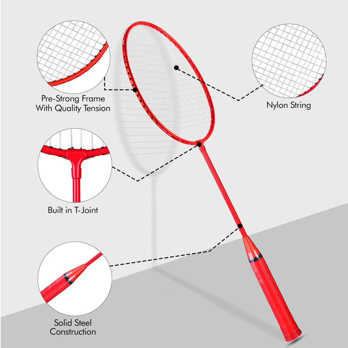 Badminton Set – 4 Rackets, Net, Shuttlecocks & Bag for Outdoor Play
