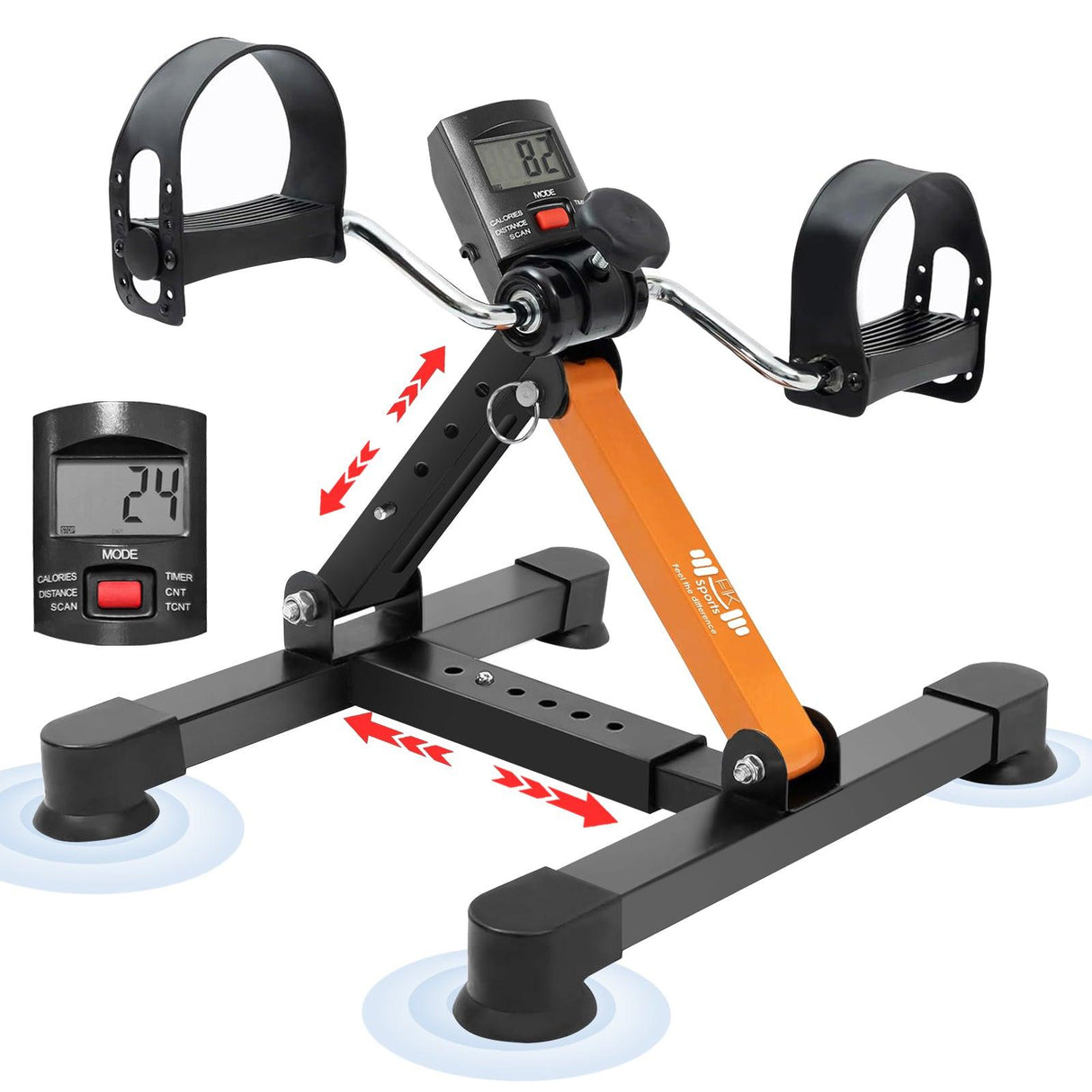 Mini Exercise Bike Portable Pedal Exerciser Resistance Cycle Indoor Gym Fitness