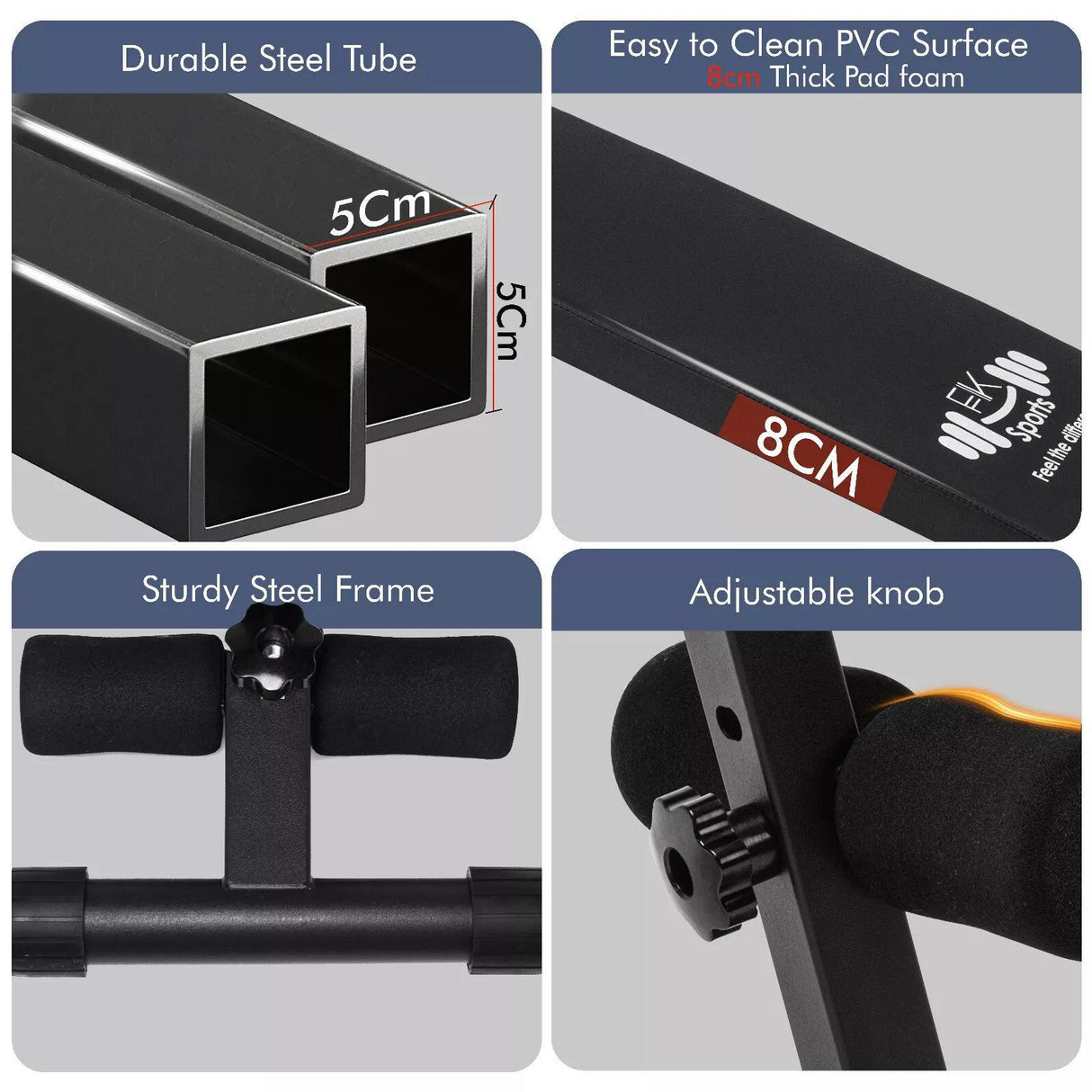 Adjustable Sit Up Bench – Core & Abs Workout Bench with Thigh Support for Home Gym