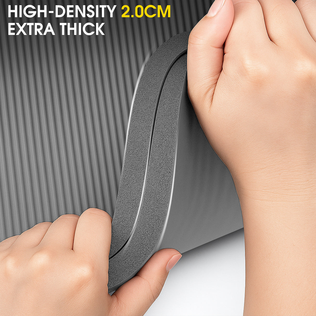 Yoga Mat 20mm Extra Thick NBR Foam, 183 x 61 cm, Non-Slip, With Carry Bag & Strap