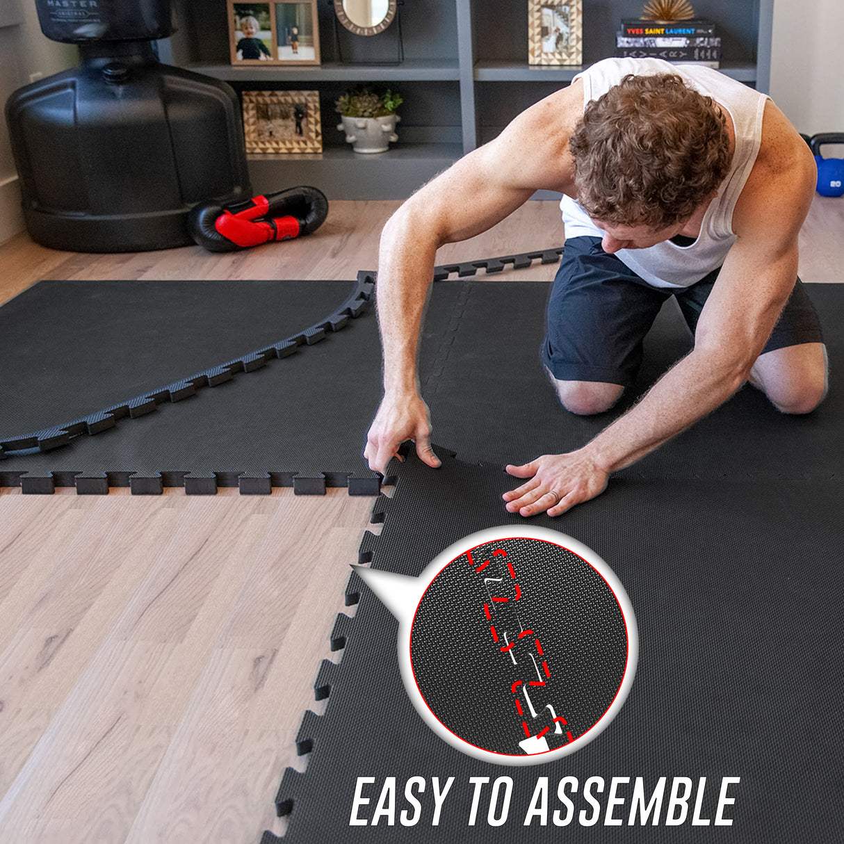 EVA Interlocking Floor Mats Soft Foam Gym Flooring Mat Yoga Tiles 25 mm 60x60cm