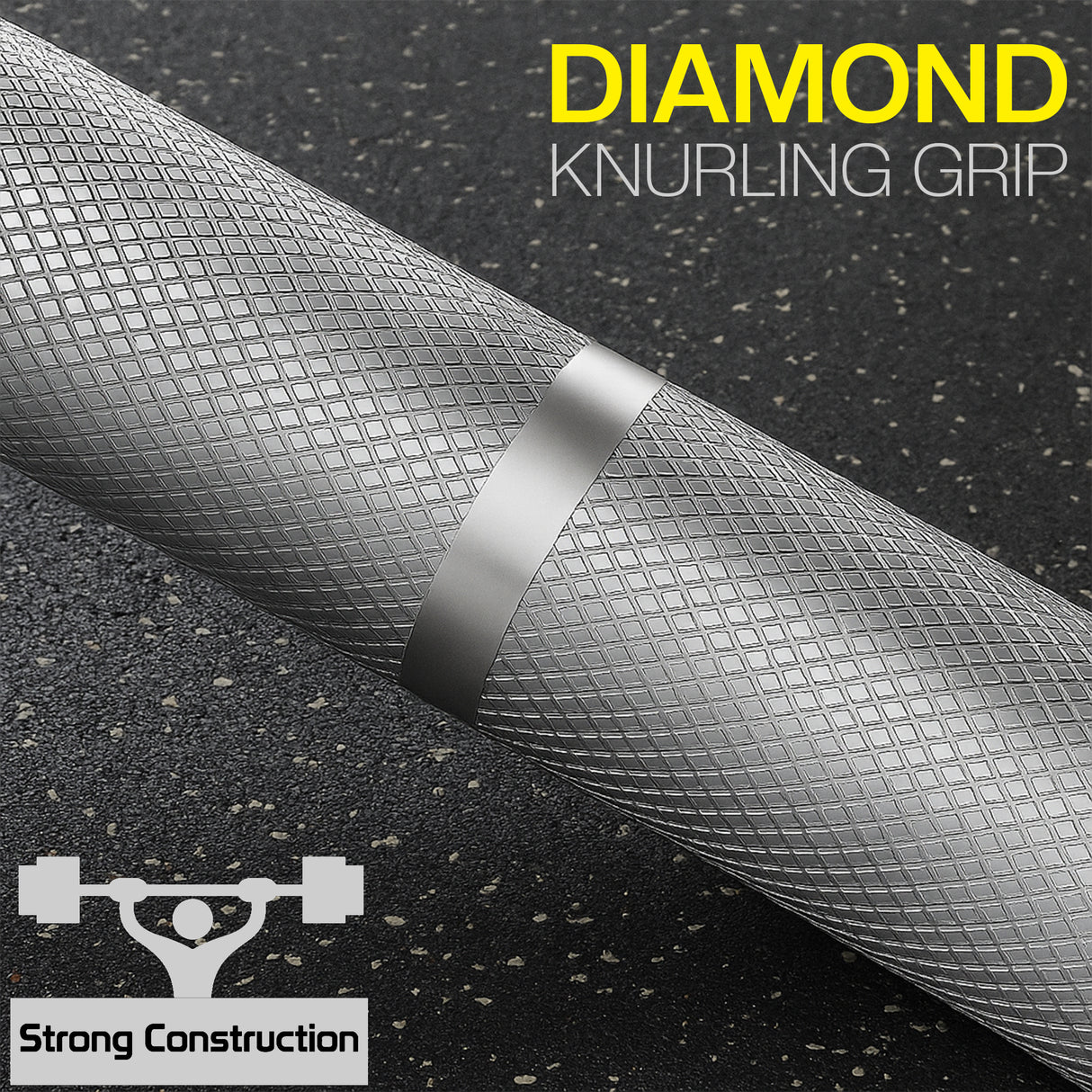 Olympic Barbell Bar – 2" Chrome Finish | 4ft, 5ft, 6ft, 7ft with Collars | Anti-Slip Grip for Weightlifting & Strength Training