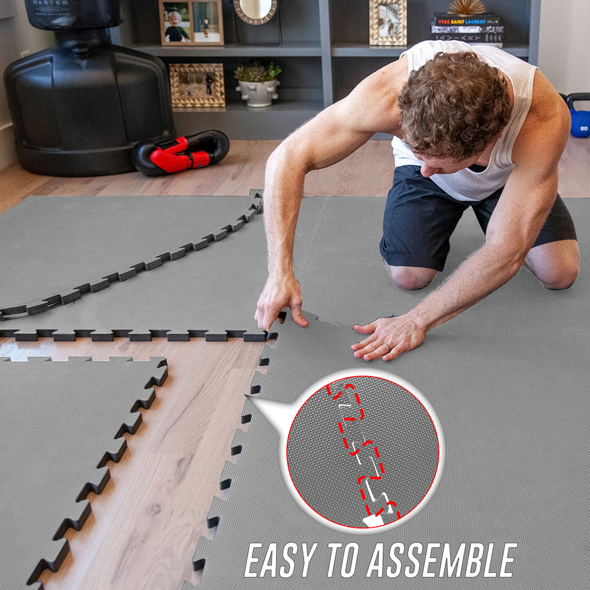 Eva Interlocking Mats Cross Pattern 12mm 60x60cm