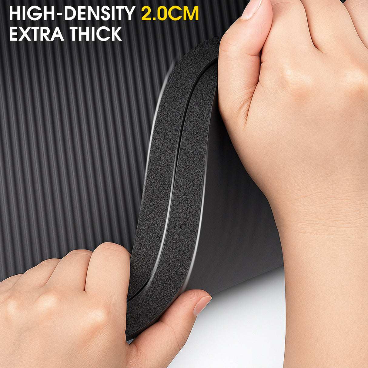 Yoga Mat 20mm Extra Thick NBR Foam, 183 x 61 cm, Non-Slip, With Carry Bag & Strap