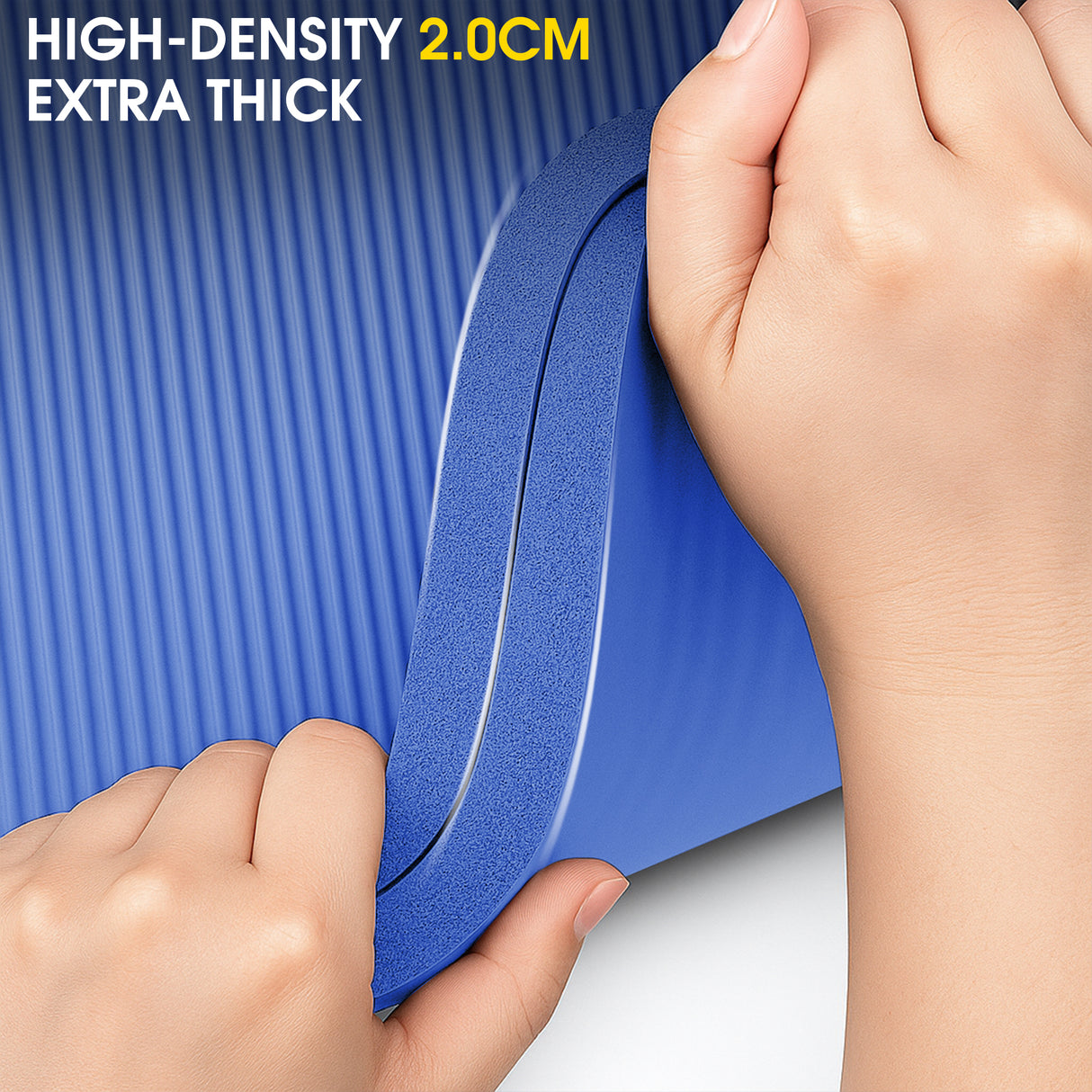 Yoga Mat 20mm Extra Thick NBR Foam, 183 x 61 cm, Non-Slip, With Carry Bag & Strap