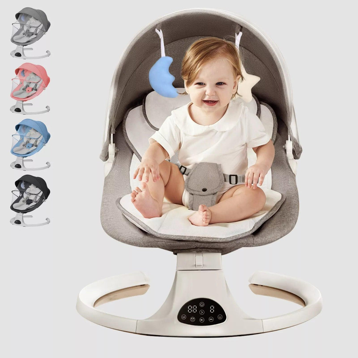 Electric Baby Swing with Bluetooth, Music, Remote – Infant Cradle & Bouncer Chair