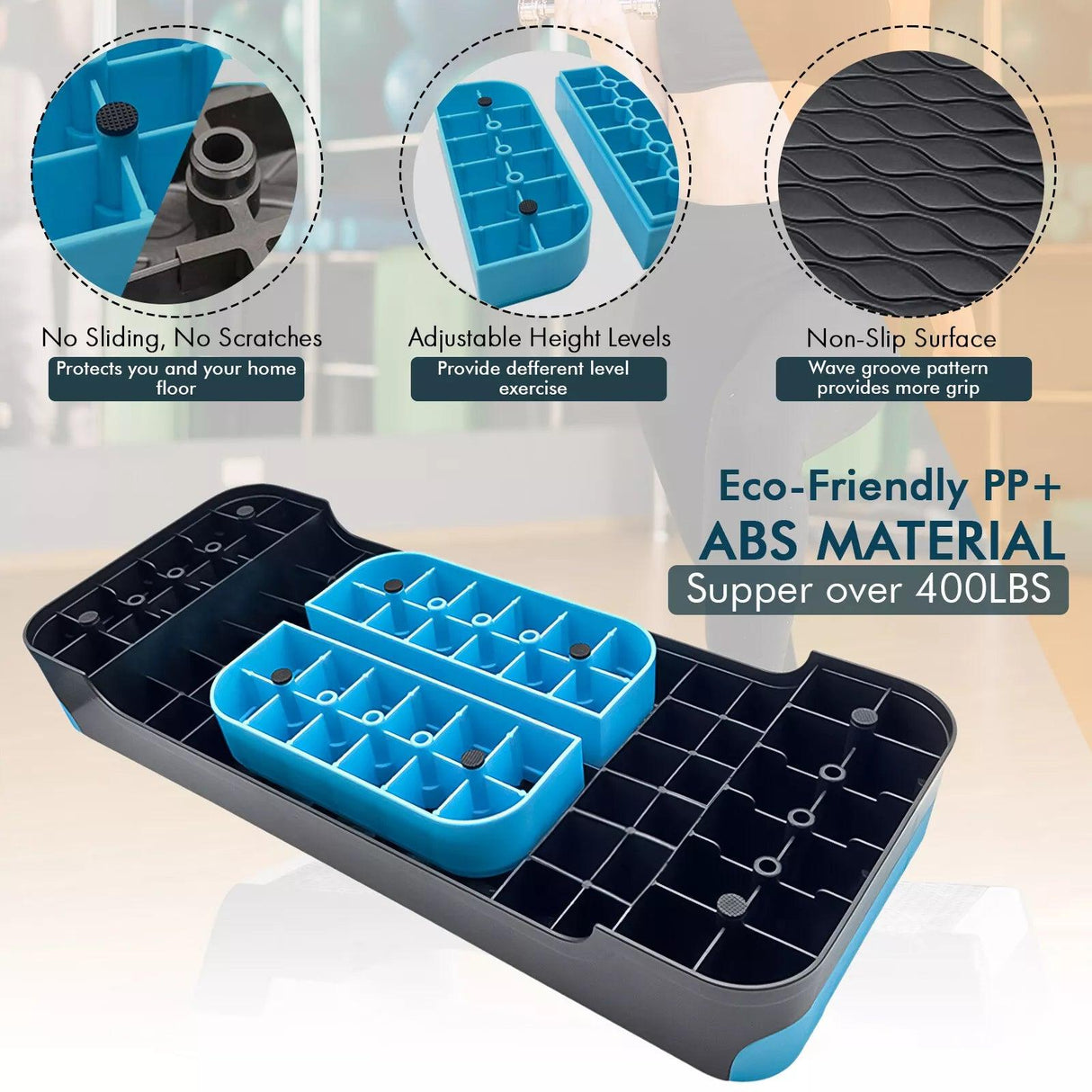 Aerobic Stepper Adjustable Height 2 Levels Exercise Stepper for Home Yoga