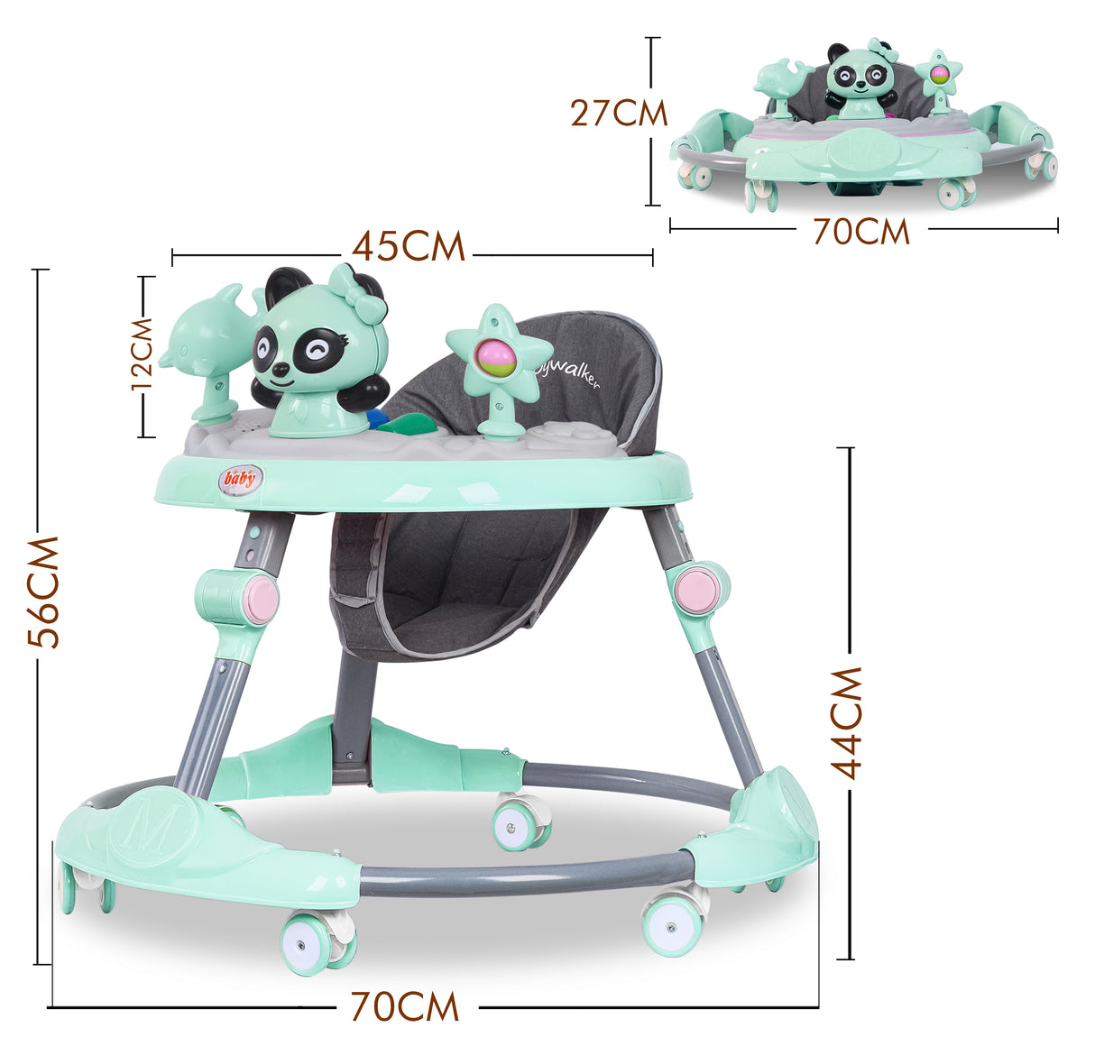 Baby Walker Bouncer First Steps Push Along Activity Music Ride On Car Melody UK