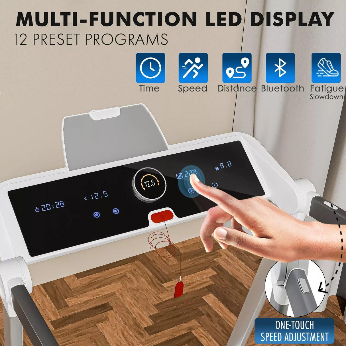 Folding Electric Treadmill Running Machine – Motorised Walking Pad for Home Gym Fitness