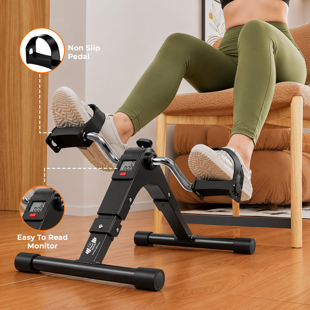 Mini Exercise Bike – Portable Pedal Exerciser with LCD Screen & Adjustable Resistance for Arm & Leg Workout
