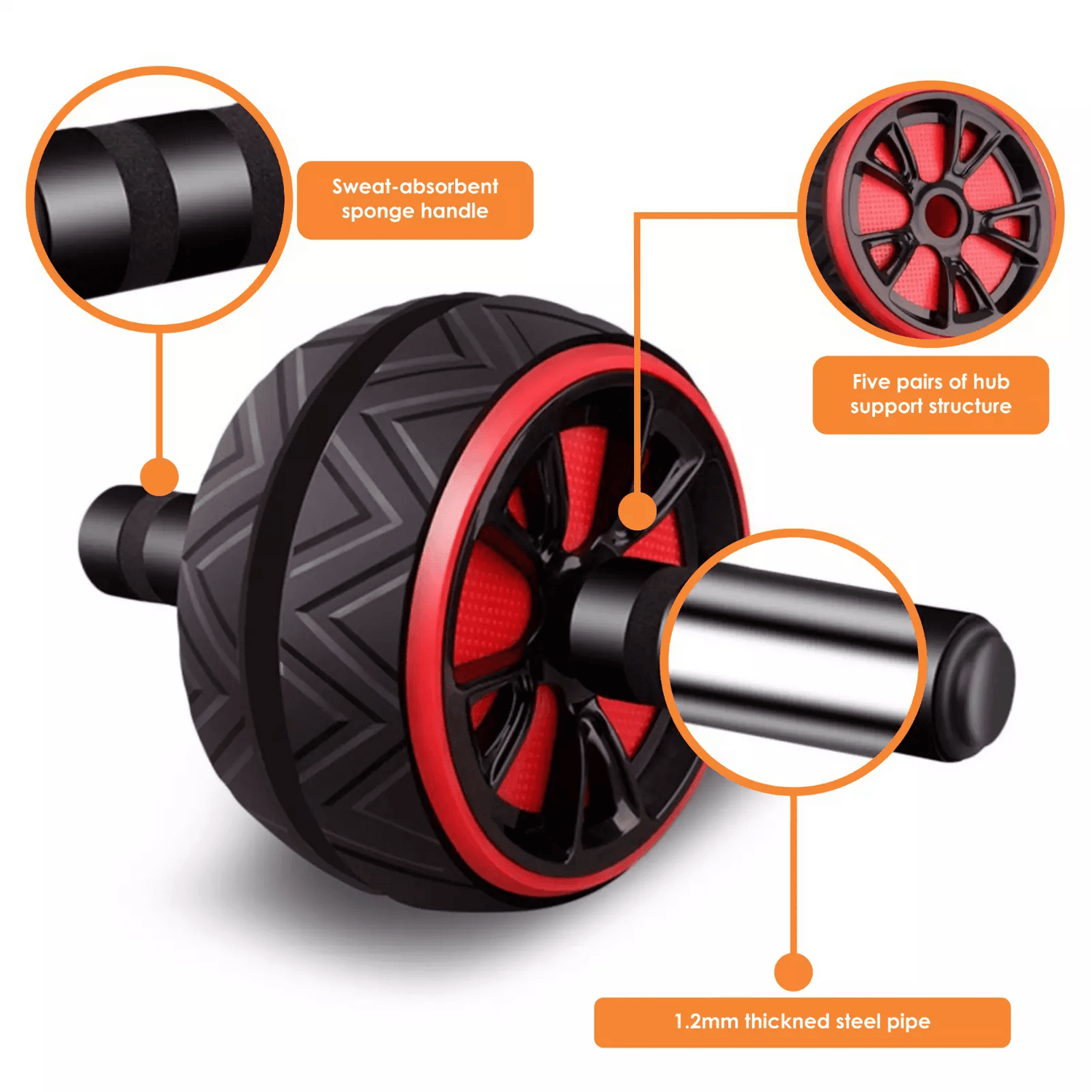 Ab Roller with Large Knee Mat – Ab Wheel Exercise Equipment for Core & Abdominal Workouts at Home or Gym