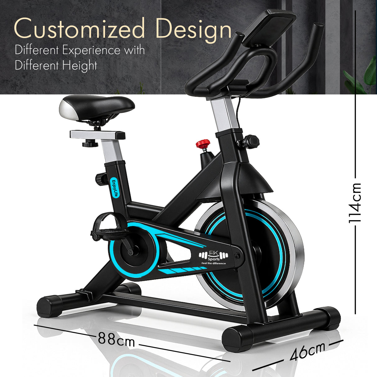 Exercise Bike Cardio Cycle Indoor Training LCD Screen 8KG Flywheel Fitness Gym