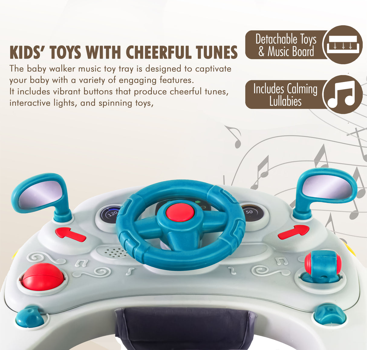 Baby Walker/Rocker Bouncer First Steps Push Along Activity Music Ride On Car UK