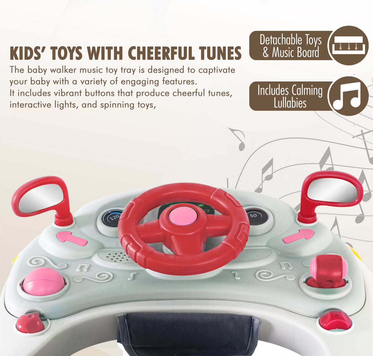 Baby Walker/Rocker Bouncer First Steps Push Along Activity Music Ride On Car UK