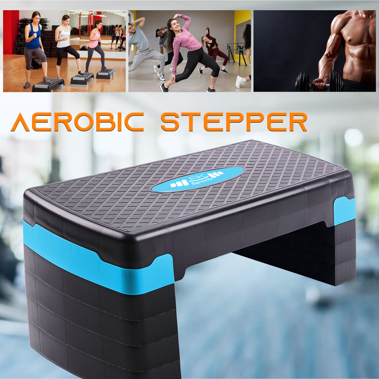 Aerobic Stepper Adjustable Height 2-3-5 Levels Exercise Stepper for Home Yoga