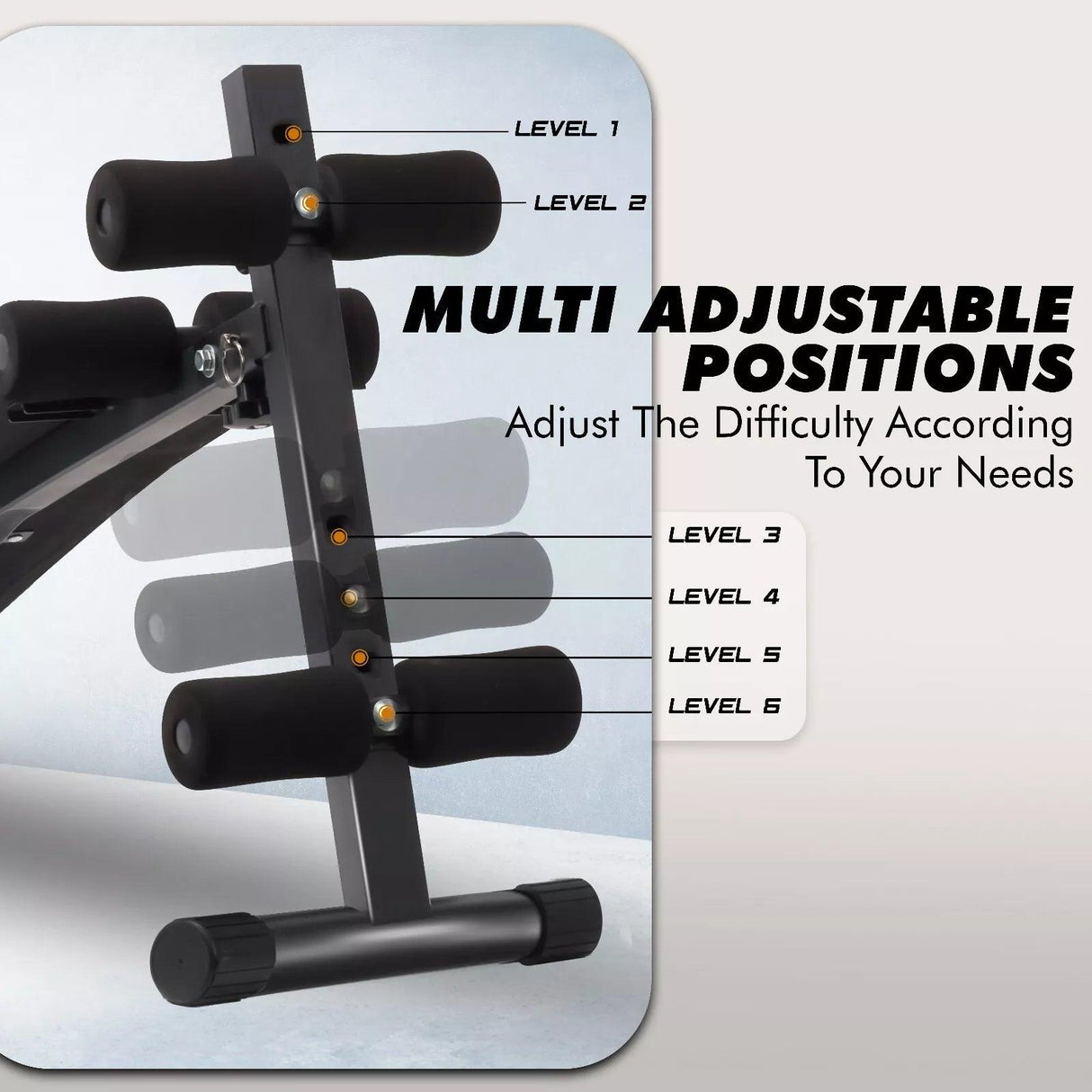 Adjustable Sit Up Bench – Core & Abs Workout Bench with Thigh Support for Home Gym