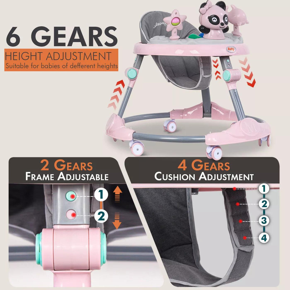 Baby Walker Bouncer First Steps Push Along Activity Music Ride On Car Melody UK