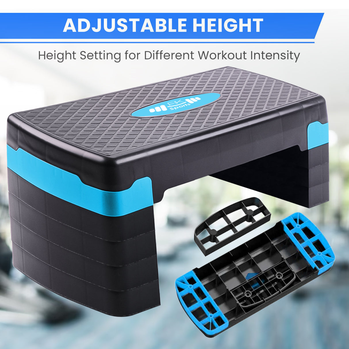 Aerobic Stepper Adjustable Height 2-3-5 Levels Exercise Stepper for Home Yoga