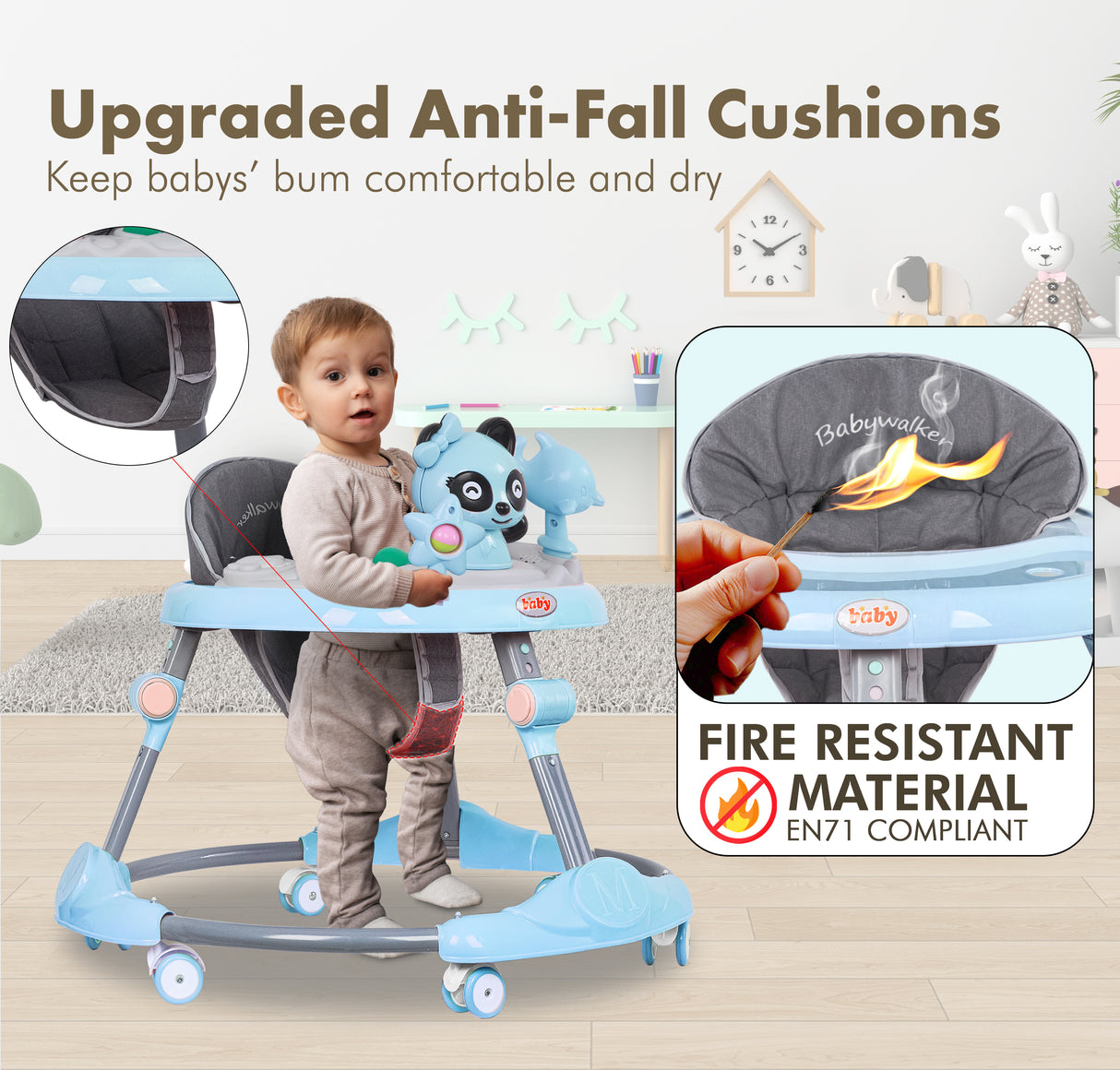 Baby Walker Bouncer First Steps Push Along Activity Music Ride On Car Melody UK