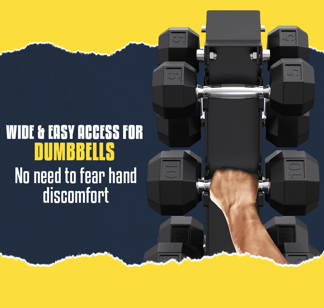 5-Tier Dumbbell Rack Stand – Heavy-Duty Steel Weight Storage for Home Gym