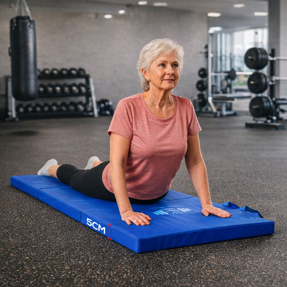 Tri Folding Mat Exercise Gym Gymnastic Fitness Workout Mat with Handles 3 Panels