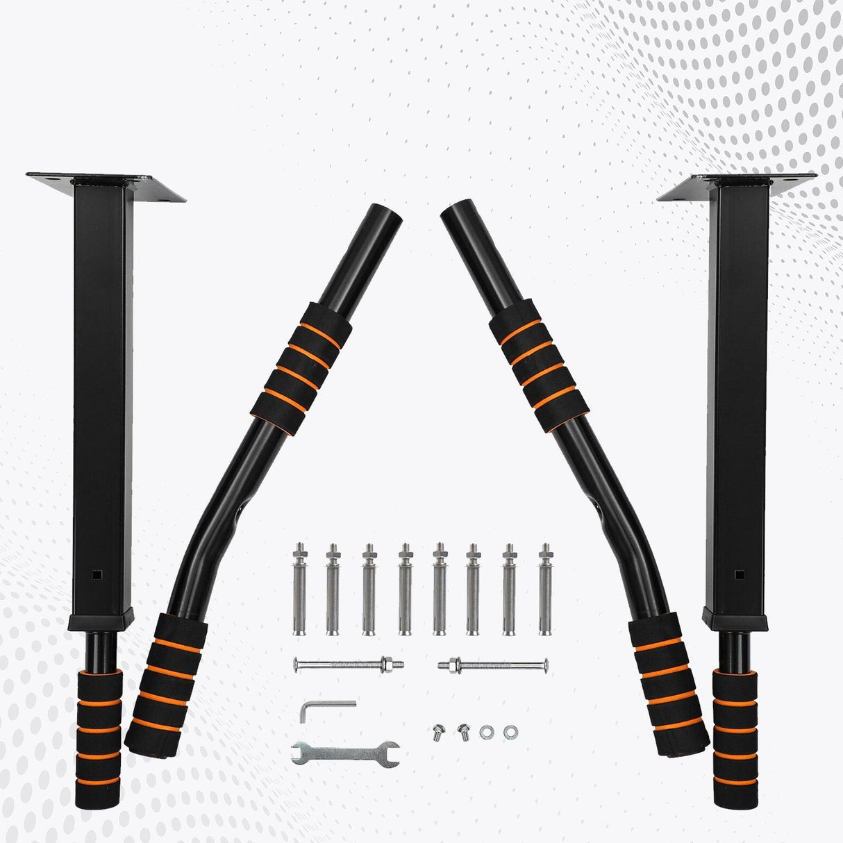 Wall Mounted Pull Chin Up Bar Heavy Duty Dip Station Gym Home Exercise Fitness