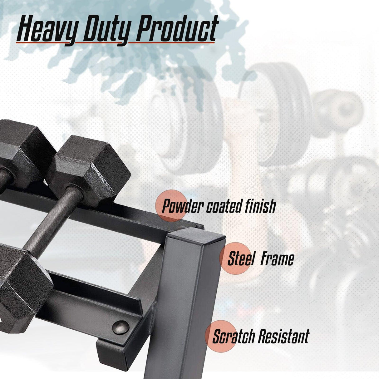 3-Tier Heavy-Duty Dumbbell Rack – Sturdy Weight Storage Stand for Home or Commercial Gym