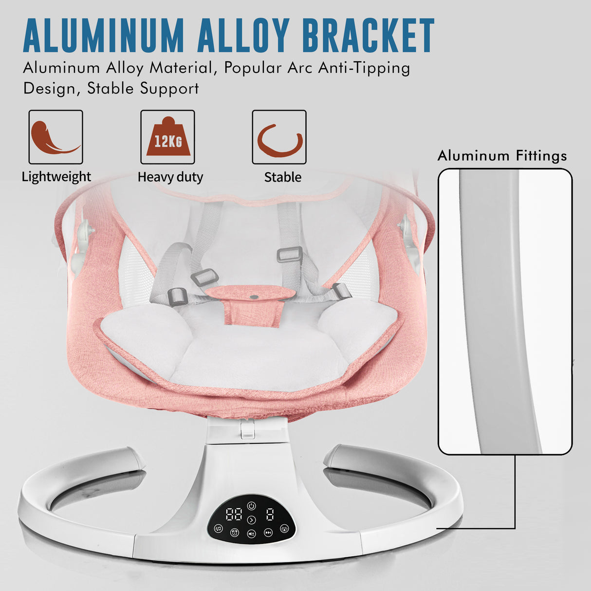 Electric Baby Swing with Bluetooth, Music, Remote – Infant Cradle & Bouncer Chair