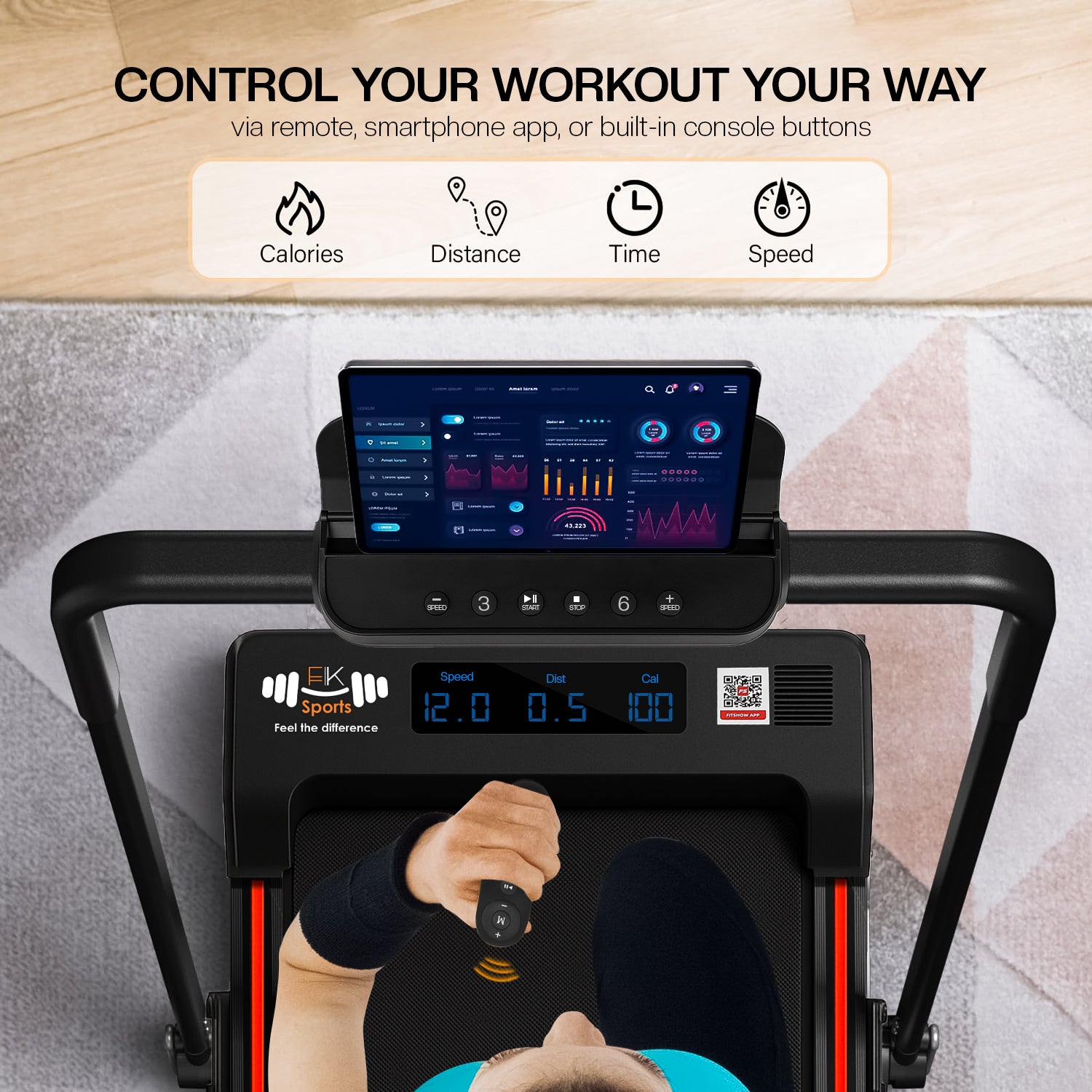 Walking Pad – Foldable Under Desk Treadmill, 12 Km/h, Home & Office Fitness