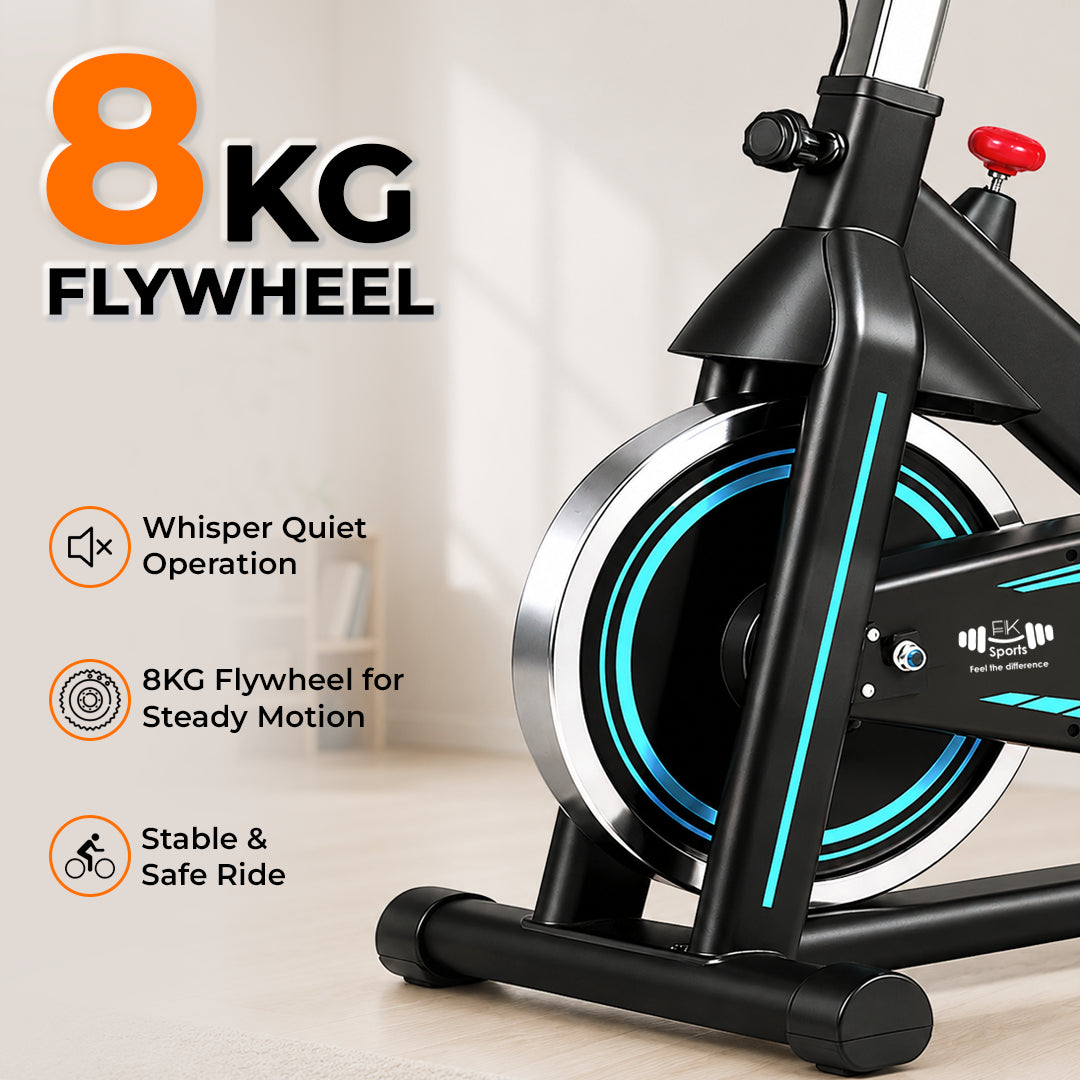 Exercise Bike Cardio Cycle Indoor Training LCD Screen 8KG-10Kg Flywheel Optional Fitness Gym
