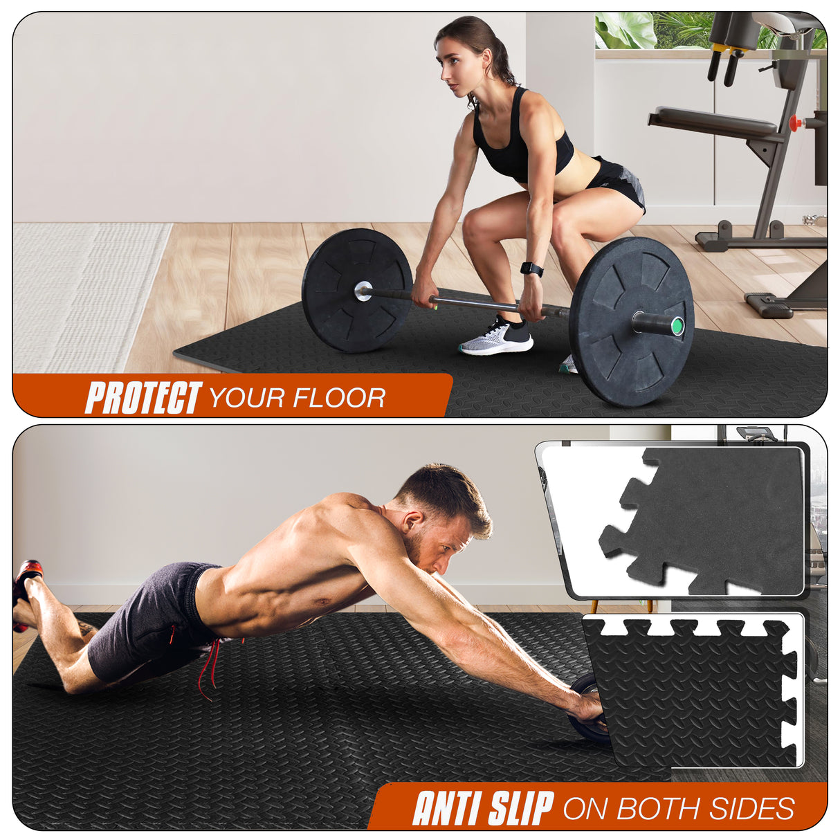 EVA Interlocking Floor Mats Soft Foam Gym Flooring Mat Yoga Tiles 25 mm 60x60cm