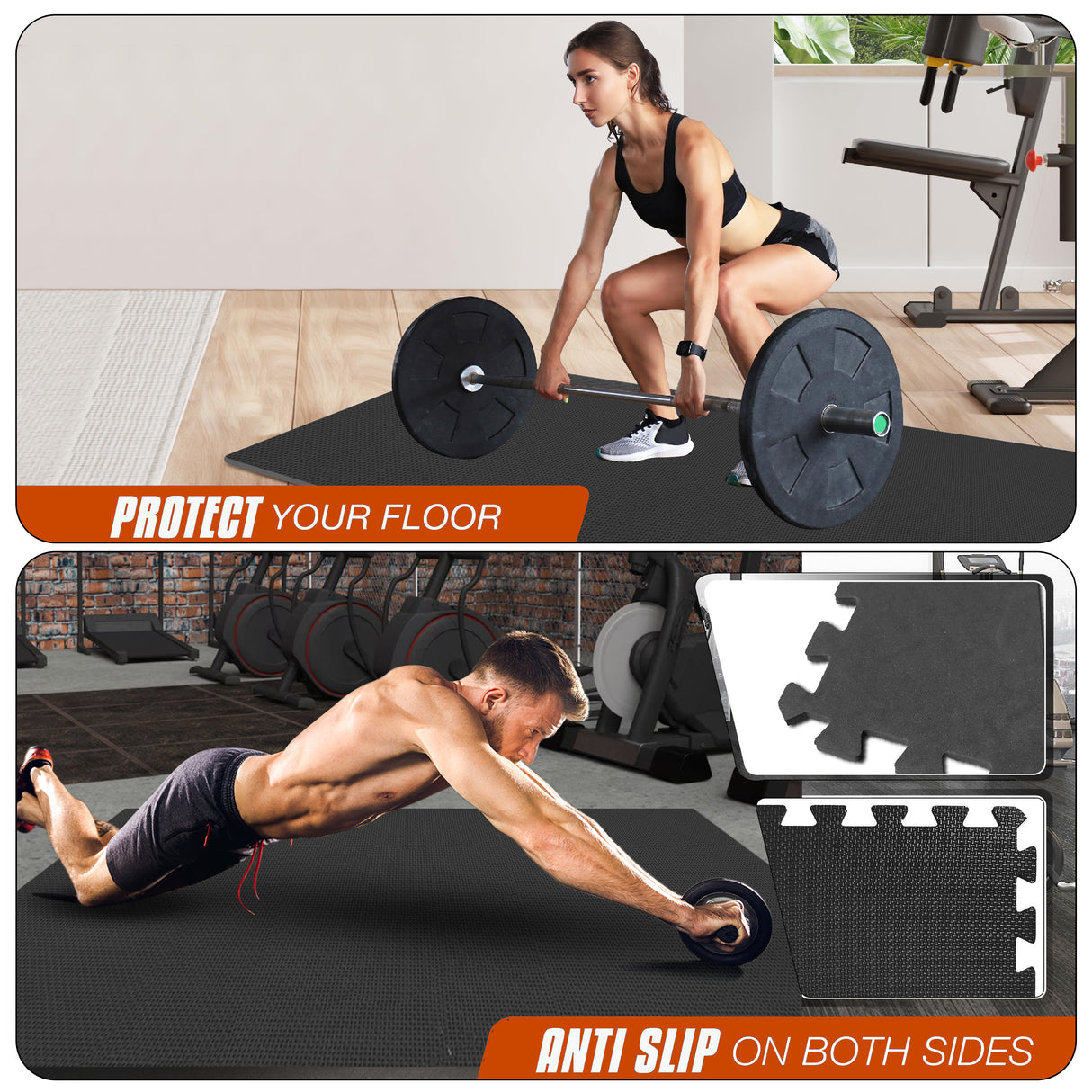 EVA Interlocking Floor Mats Soft Foam Gym Flooring Mat Yoga Tiles 25 mm 60x60cm