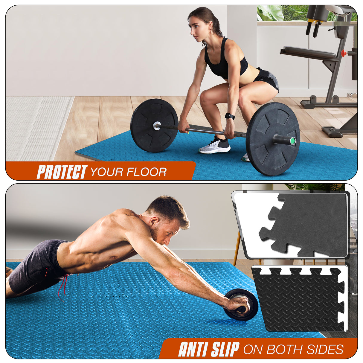 Eva Interlocking Mats Leaf Pattern 12mm 60x60cm