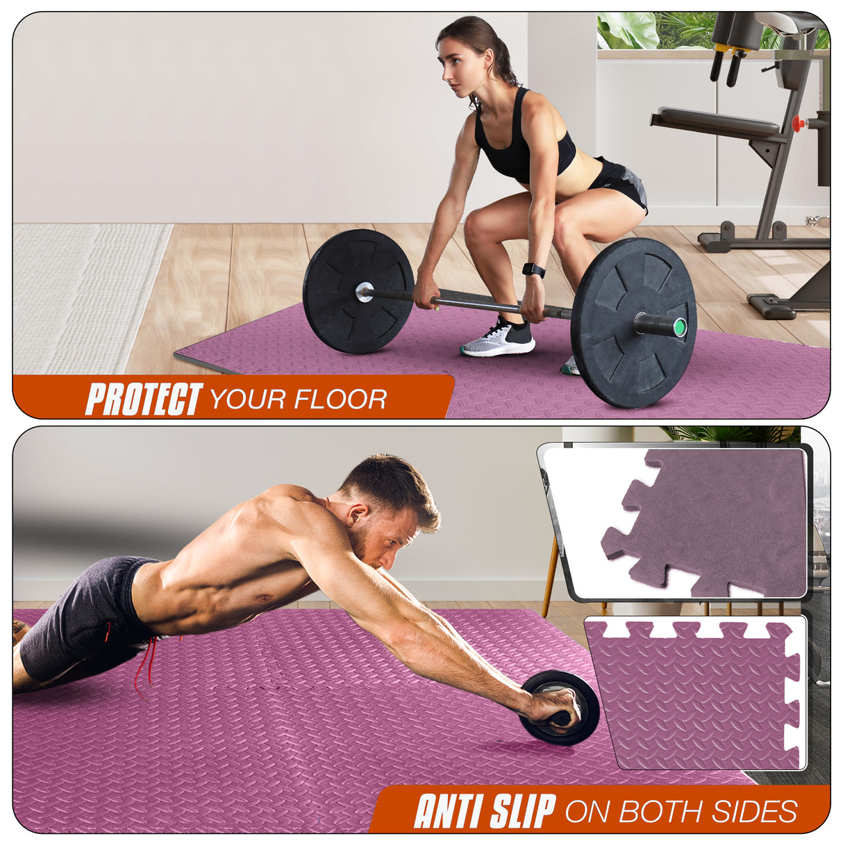 Eva Interlocking Mats Leaf Pattern 12mm 60x60cm