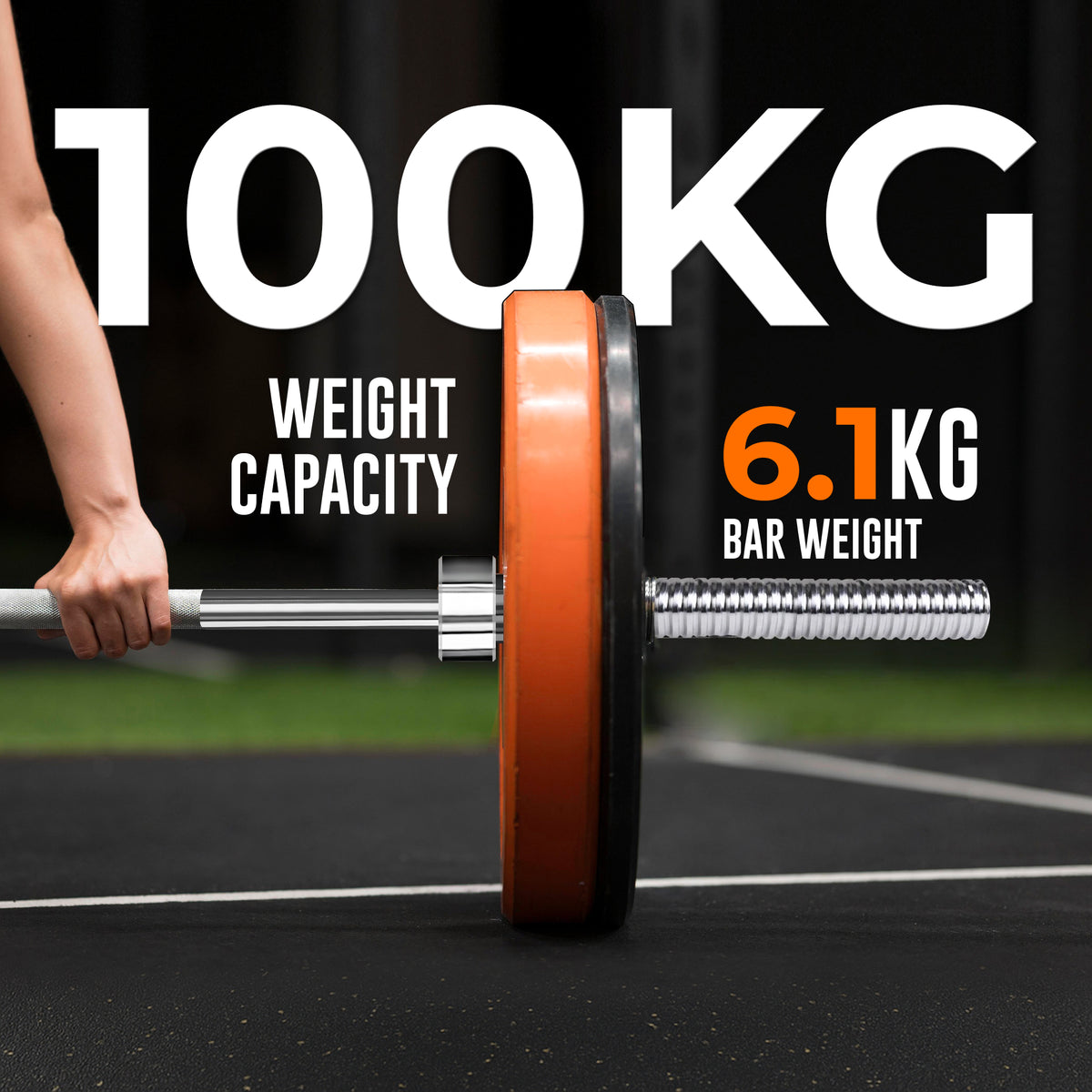 1” Spinlock Barbell Bar with Collars – Multi-Purpose Weightlifting Bar (4ft, 5ft, 6ft,7ft)