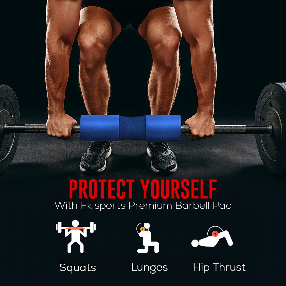 FK Sports Barbell Squat Pad – Extra-Thick Foam Cushion for Neck & Shoulder Support